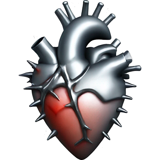 anatomical silver heart with spikes  emoji