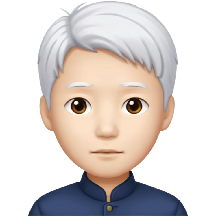 asian boy with a white hair emoji