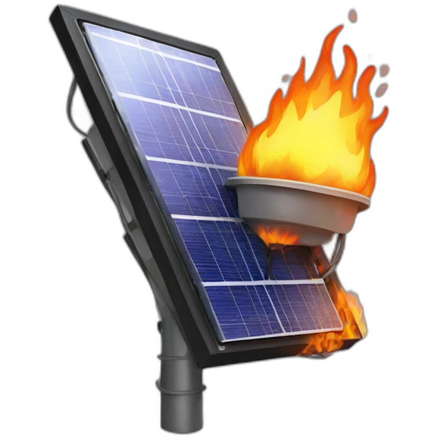 Solar panel on fire emoji