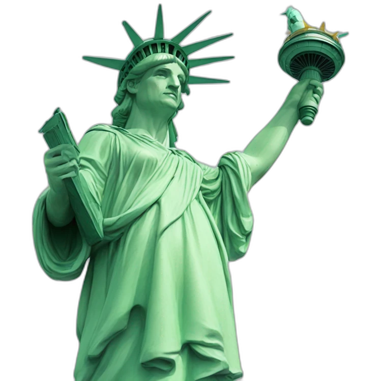 Statue of liberty  dess like santa claus emoji