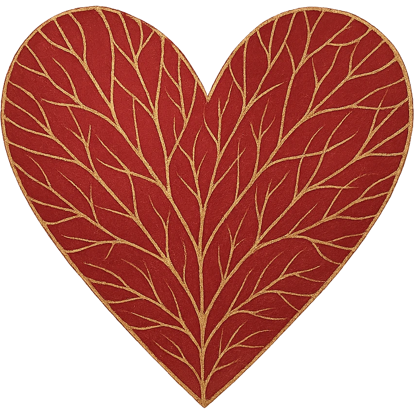 heart with a delicate gold leaf overlay, remove background emoji