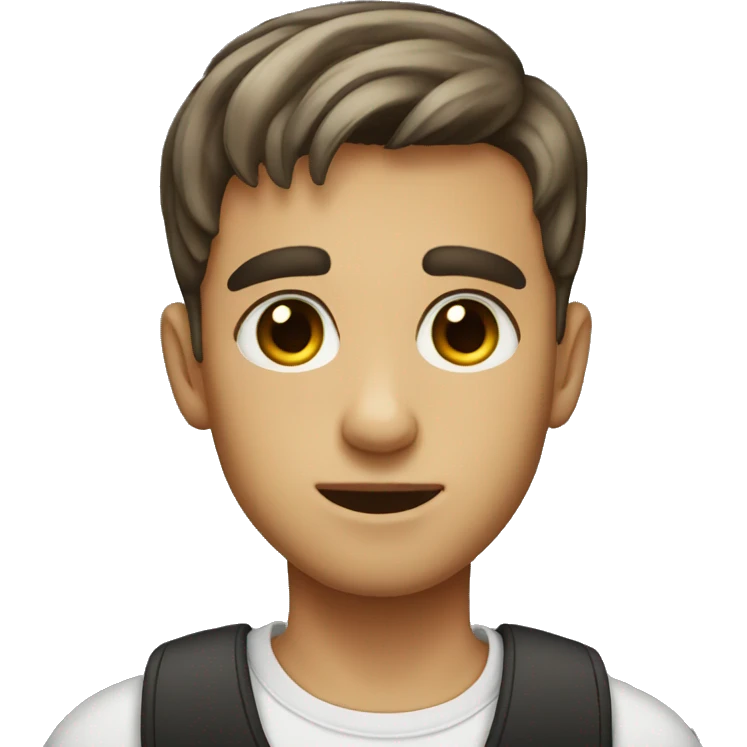 short hair, big eyes, handsome emoji