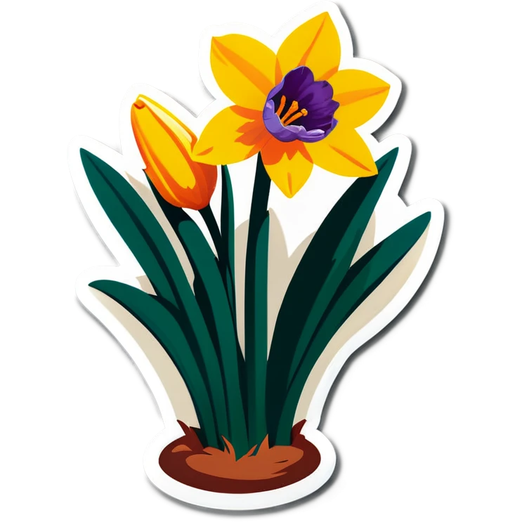 Daffodil tulip crocus playing in the sun emoji