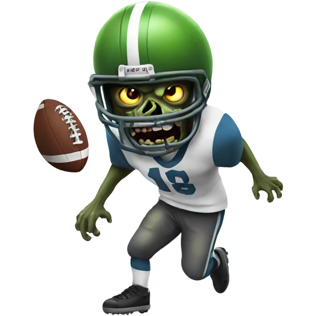 Zombie playing football emoji