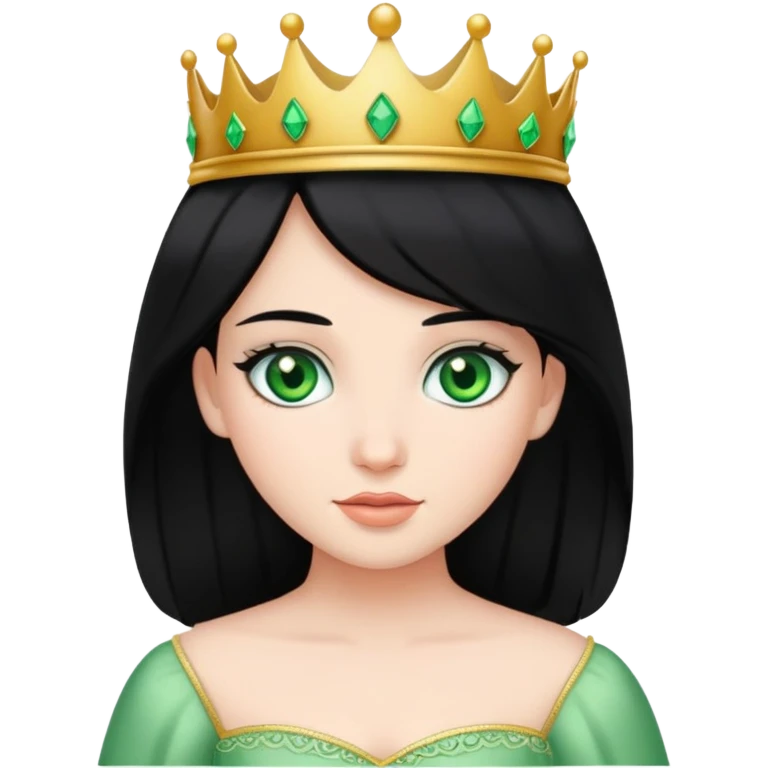 Princess with black hair and green eyes emoji