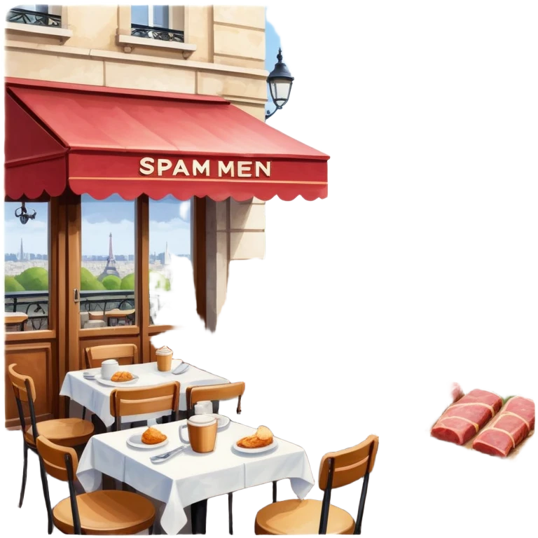 impressionist SPAM meat claude monet paris cafe city landscape  emoji