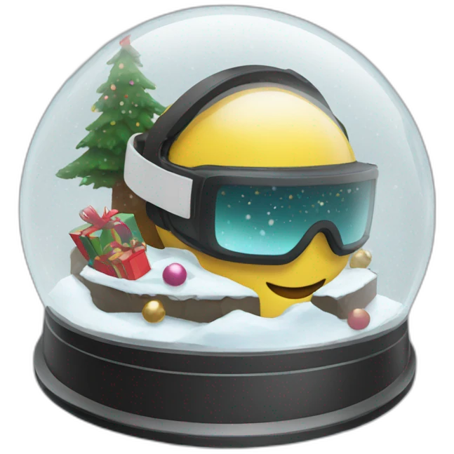 Christmas snow globe vr headset inside emoji