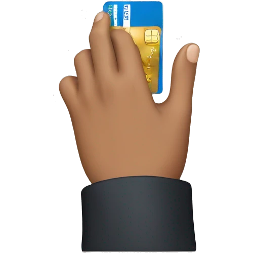 Hand holding credit card emoji