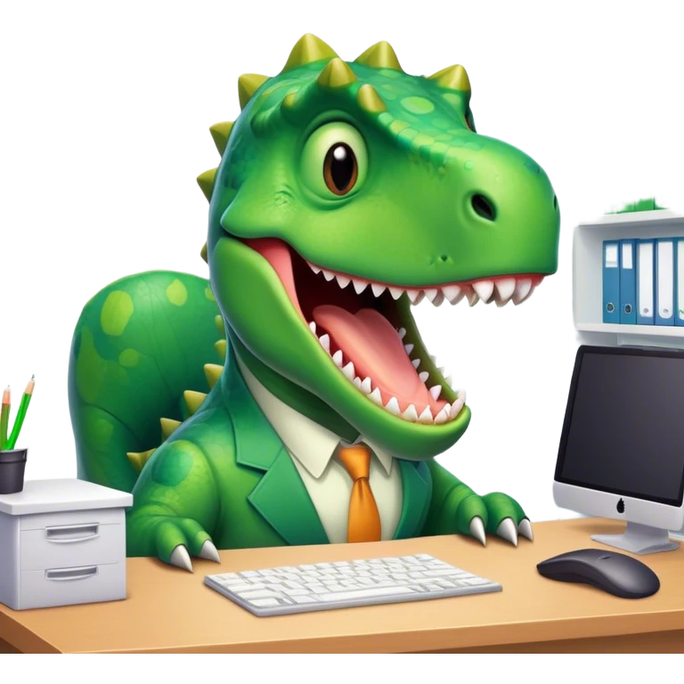 office dinosaur laughing  emoji