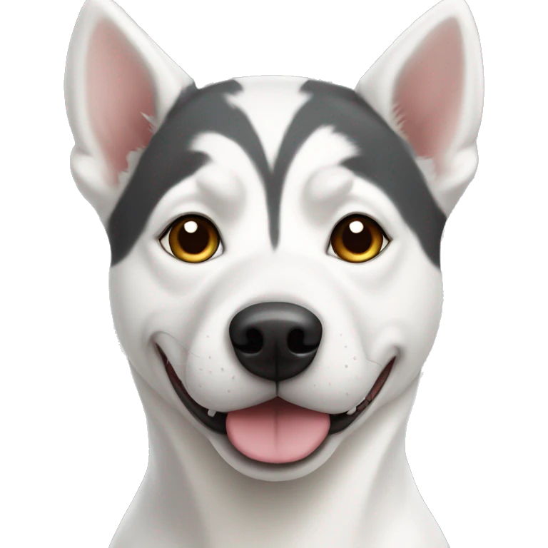 All White husky pit mix  emoji
