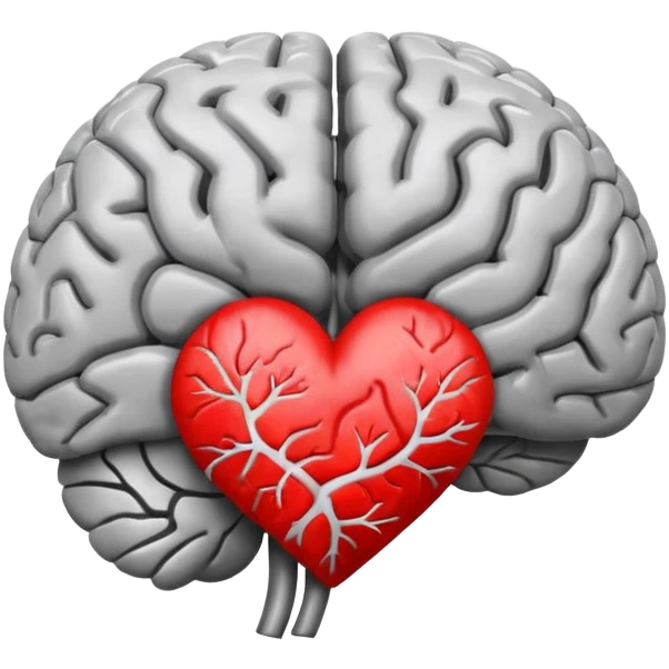 Brain and heart emoji