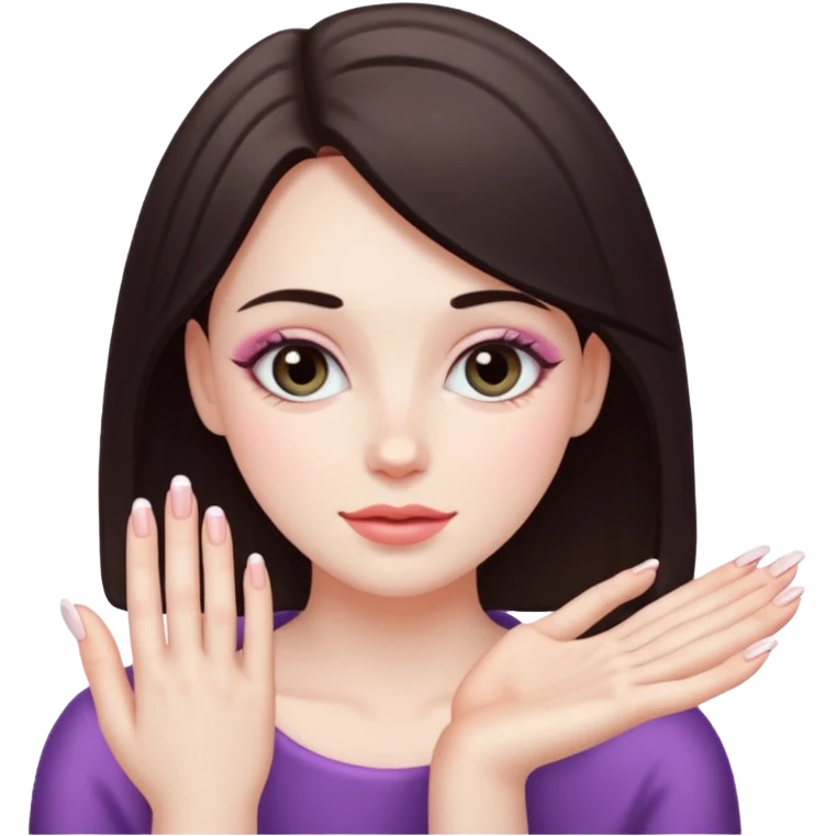 blushing face with nails and feets behind emoji