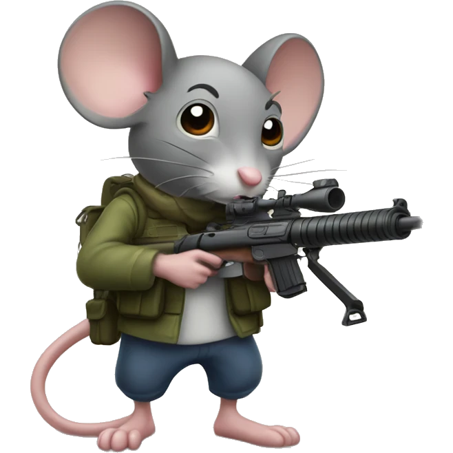 mouse with a rifle and sumbrero emoji