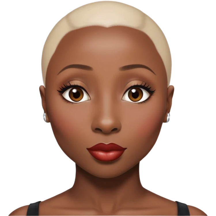 Cynthia erivo Alluring black woman wide nose bald head big glossy lips emoji