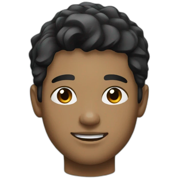 young man working in tech black hair black eyes emoji