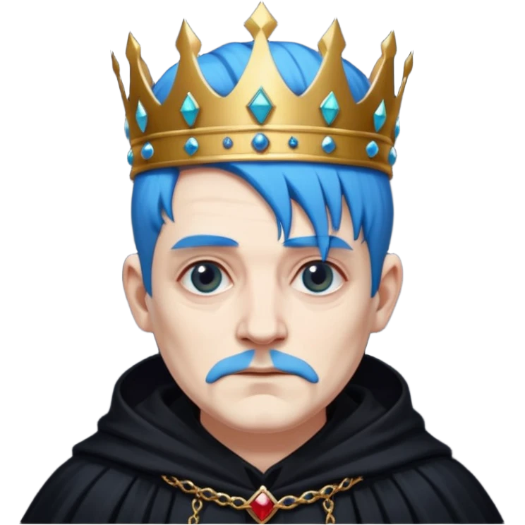 blue haired old goth king emoji