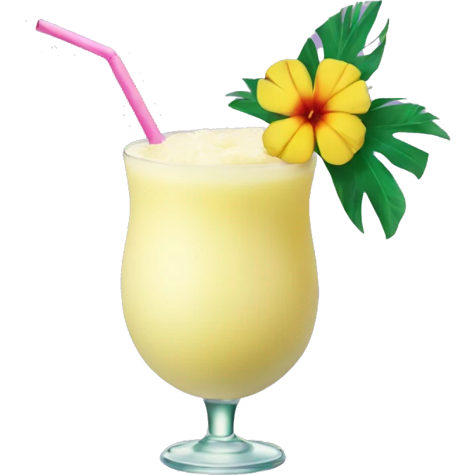 Piña Colada with a flower and straw emoji
