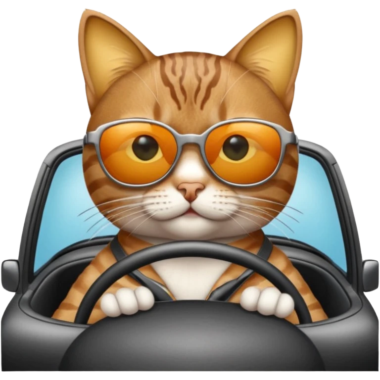 A cat driving a car emoji