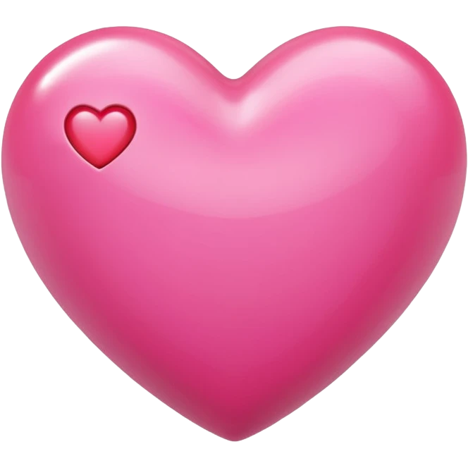 Apple-style 3D emoji of a shiny pink  heart, smooth and glossy surface, simple and elegant design, no background. emoji