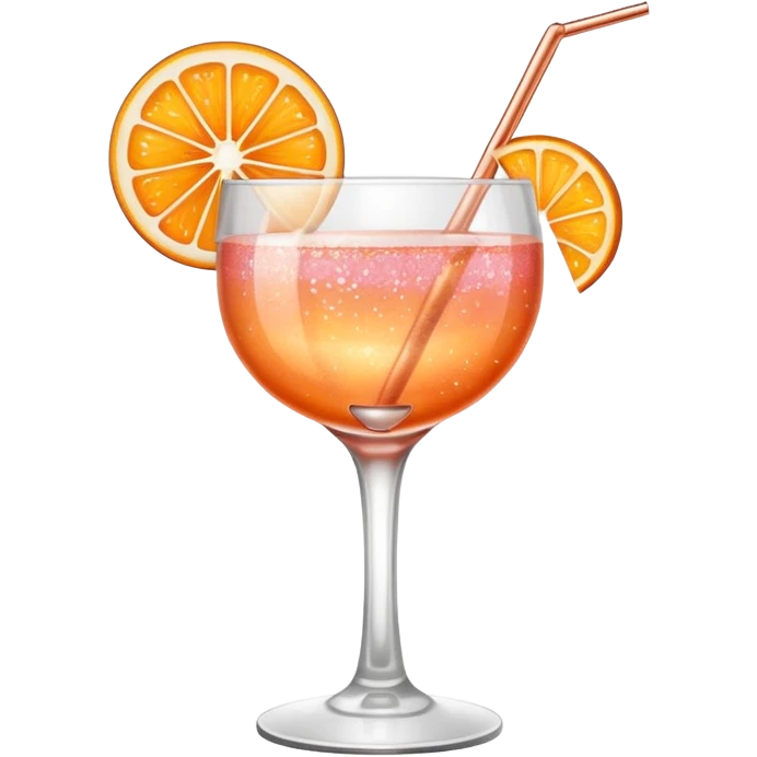Glittery orange with rose gold mocktail emoji