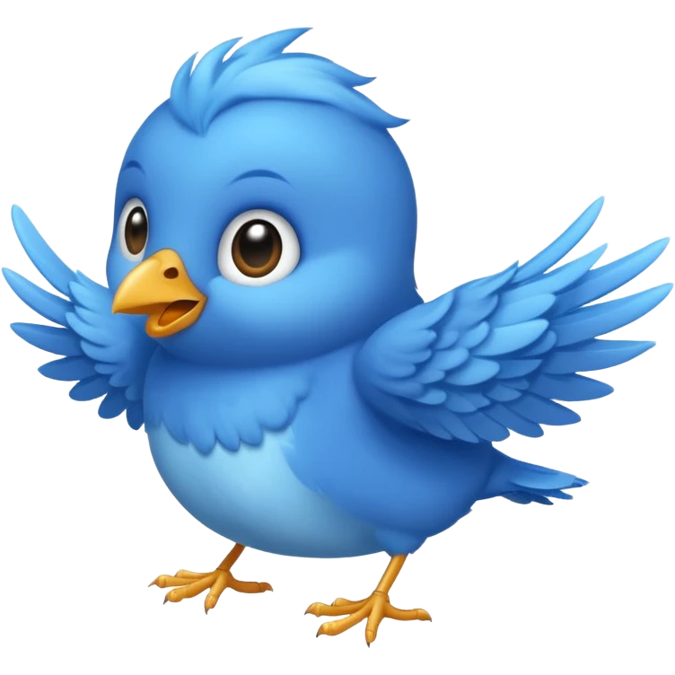 Small babyblue bird flying emoji