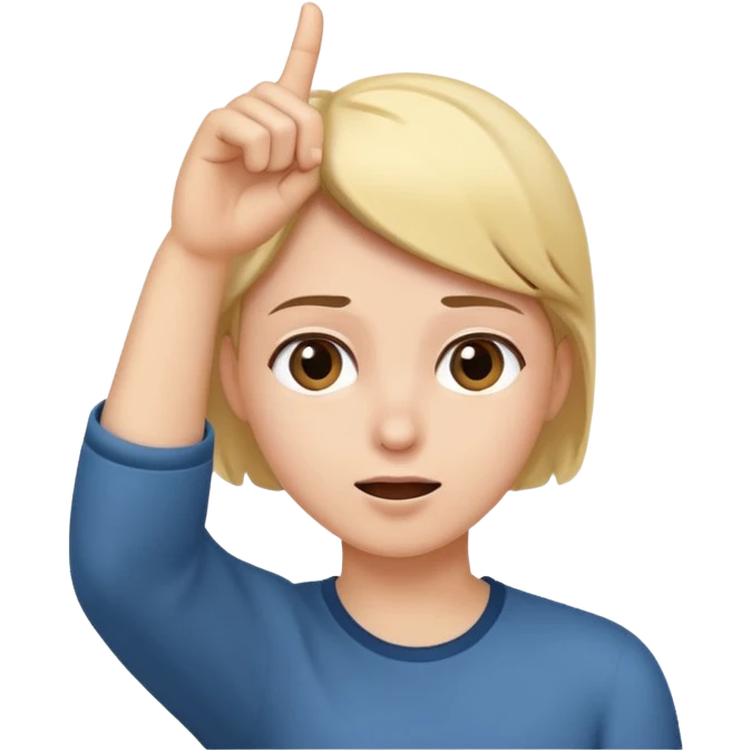 hand pointing to head emoji