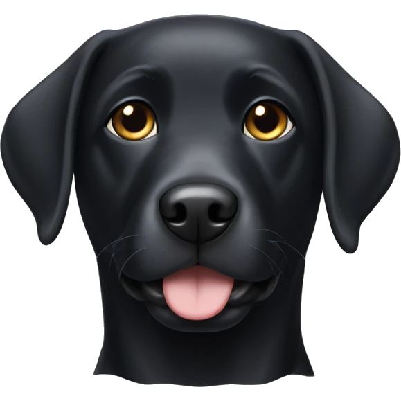Black Labrador with white breasts emoji