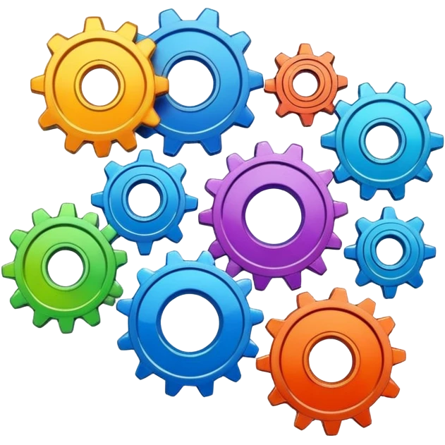 cogs made of paint emoji
