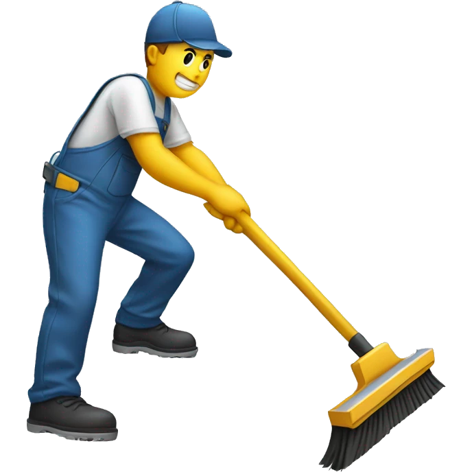 electrcian sweeping with a broom emoji