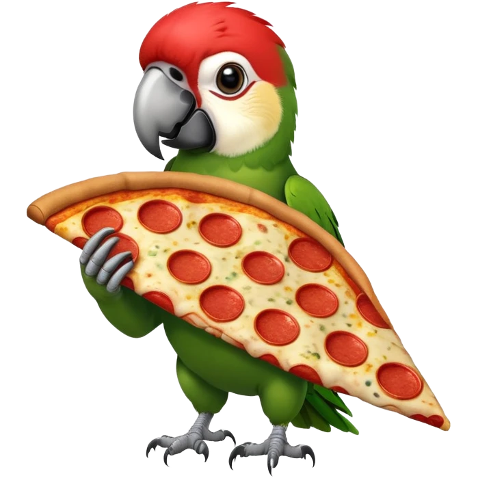 Parrot with a Pizza emoji