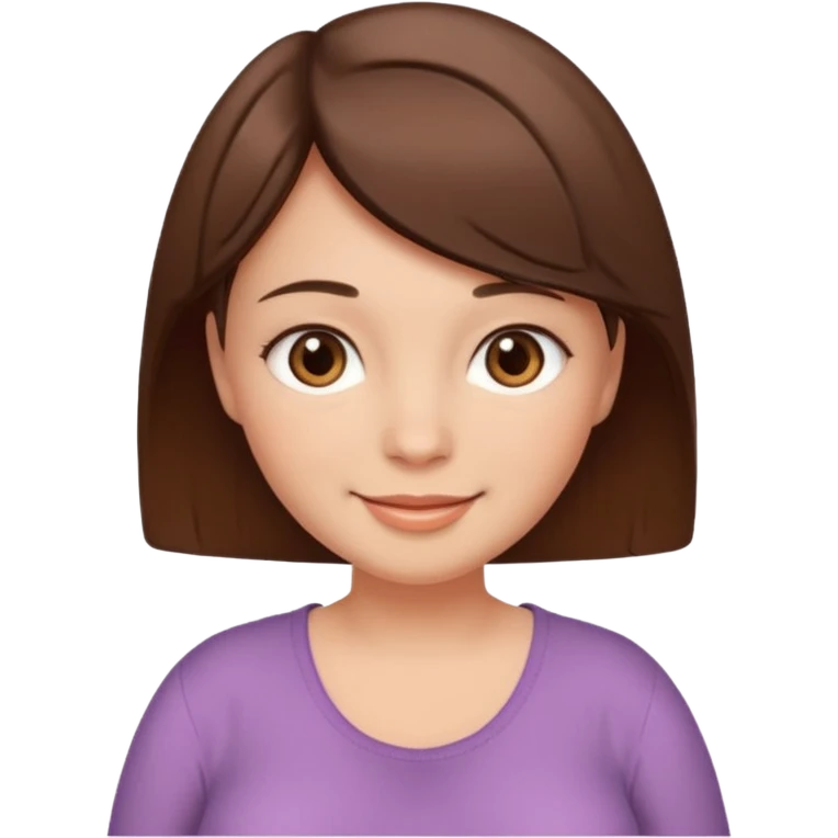 a girl with brown eyes, brown short hair pregnant emoji