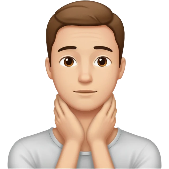 guy holding his neck with his hands  emoji