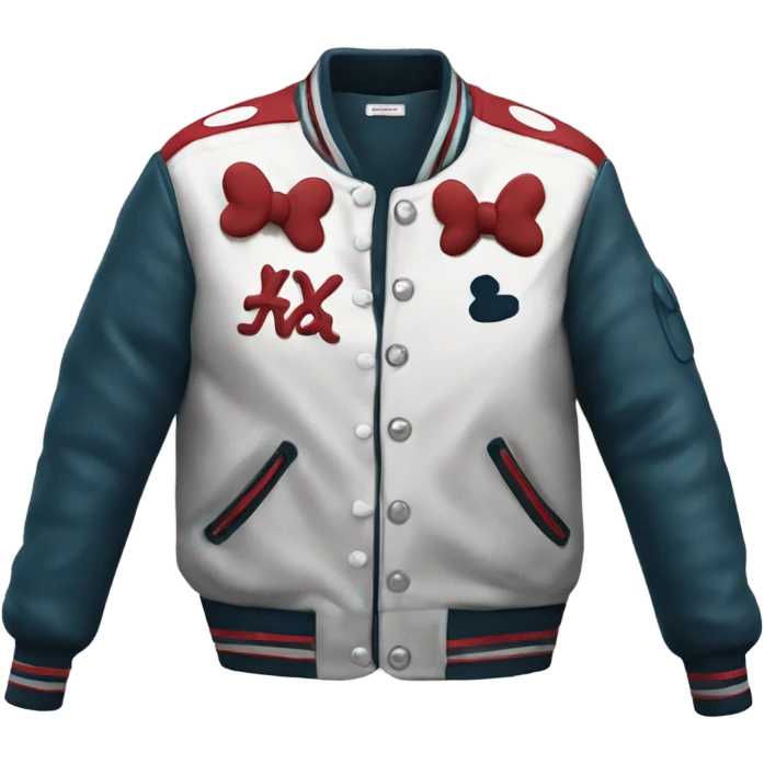 minnie mouse lettermen  jacket  emoji