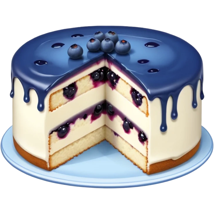 Make an emoji of a blueberry cake (small) that's broken off a bit so you can see the blueberry jam emoji