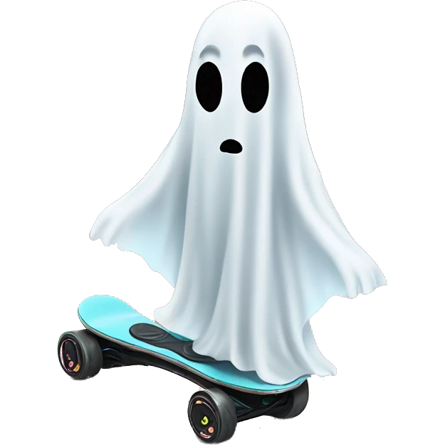 Ghost on hoverboard  emoji