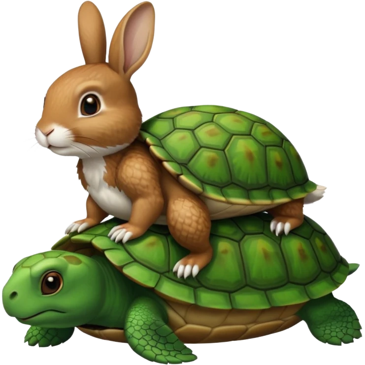 Turtle being ridden by a rabbit emoji