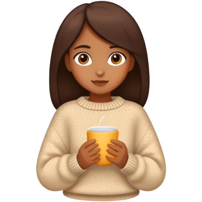 Brown girl in sweaters emoji