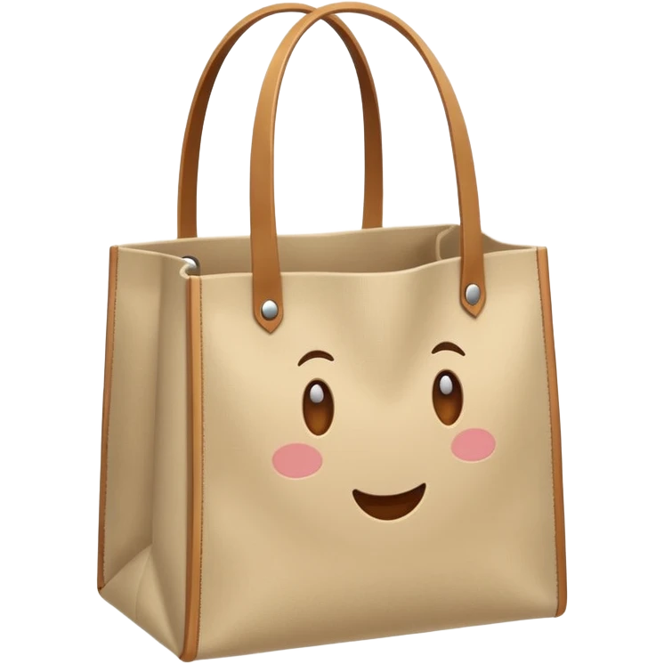 cartoon market bag, do not add stripes and make it empty. Do not add face emoji