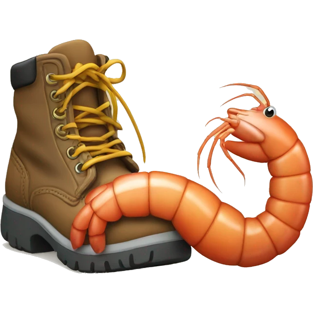 shrimp wearing work boots emoji
