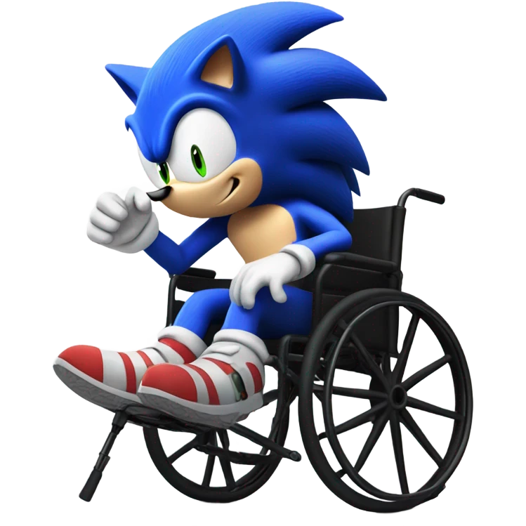 sonic the hedge hog in a wheel chair and missing a leg emoji