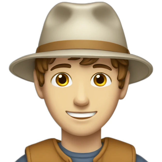 white-male-teenager-brown-hair-eyes-smile-hat emoji