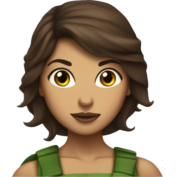 Lady Raphael ninja turtle brown hair emoji