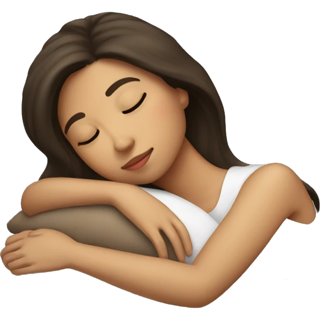 brunette girl sleeping emoji