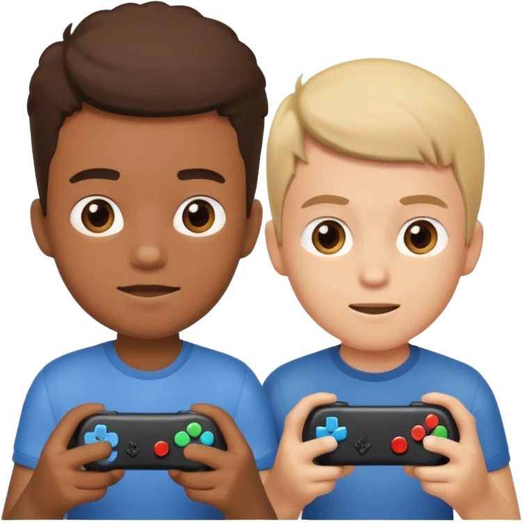 two brothers playings videogames emoji