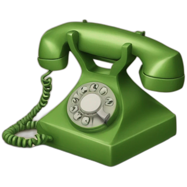 emoji telefono antiguo, vibrando, verde emoji
