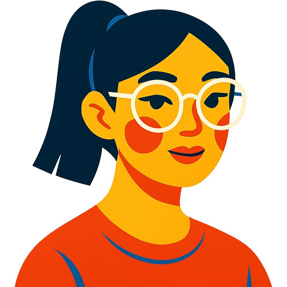 asian girl with clear glasses emoji