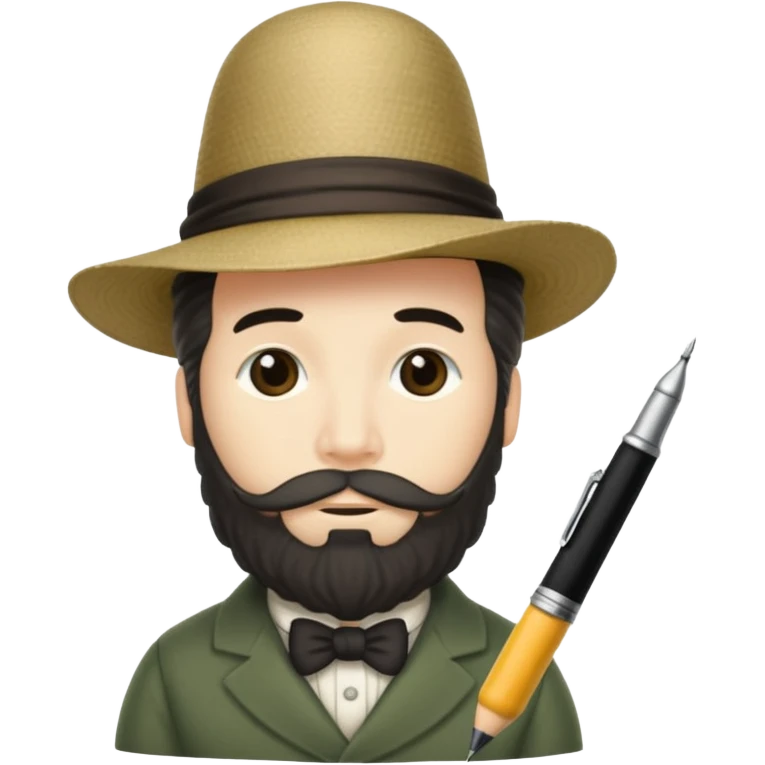 Herman .melville as a silk worm. emoji