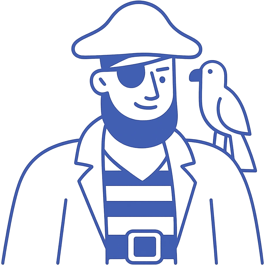 pirate with eye patch and parrot emoji