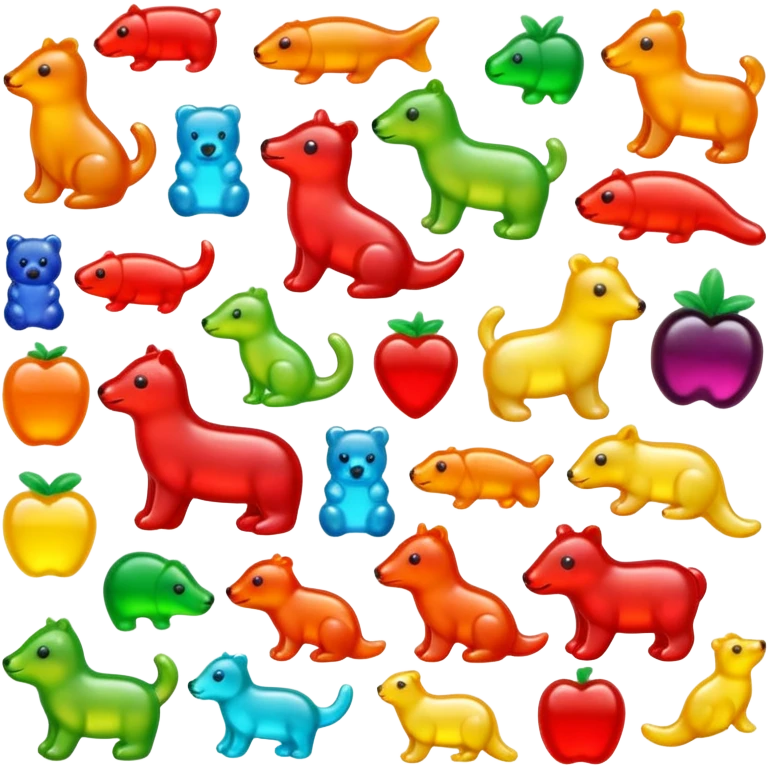 gummy animal candies emoji