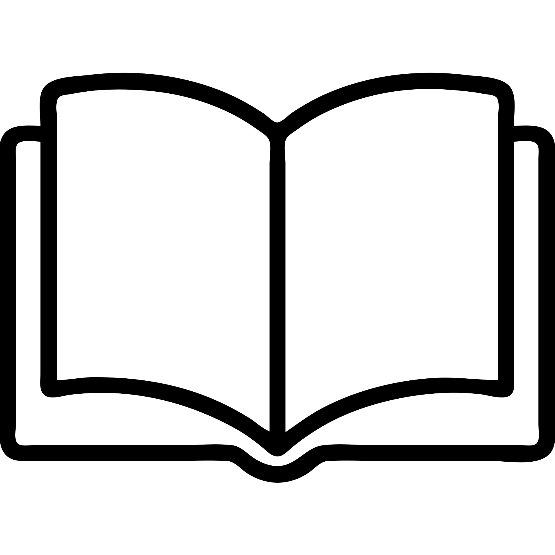 open thick white book icon, modern outlined style emoji